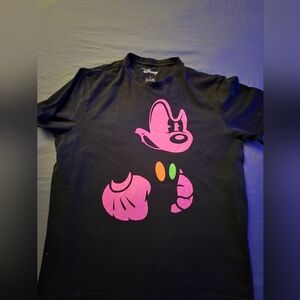 Disney Mickey MOUSE Black Tee with Pink and Orange Accents